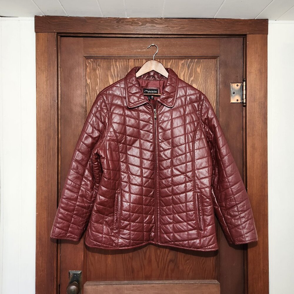 Marcia Maroon Leather Jacket